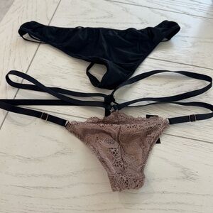 Victoria's Secret Black and Tan Lace Panties